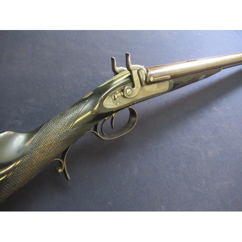 643 - J Purdey 16B percussion cap double barrelled sporting rifle, with 29 1/2