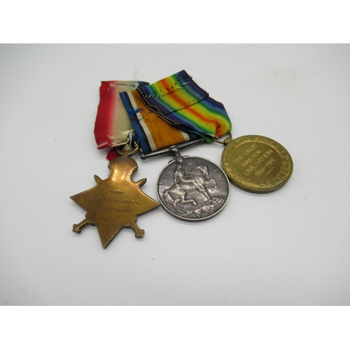 811 - WWI trio comprising of 1914 - 5 Star, War and Victory medals awarded to 