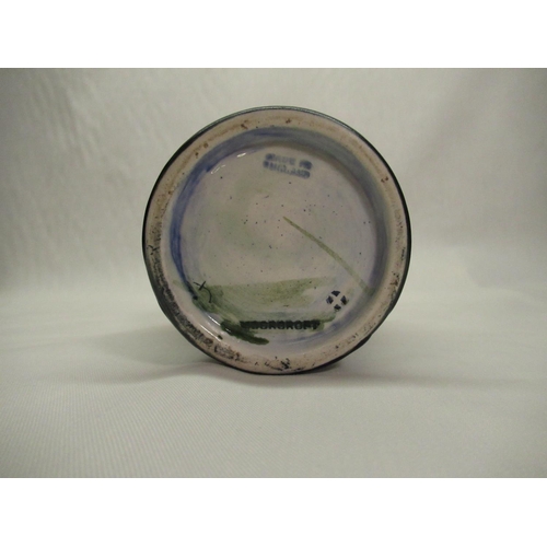 300 - Moorcroft baluster vase decorated in Pomegranate pattern on a blue ground, impressed marks and green... 