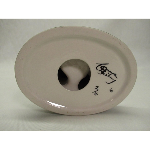 337 - Lorna Bailey - a model of Fred Dibnah 2/4, H28cm, Moonlight the Cat H13cm, Clarice Cliff style vase ... 