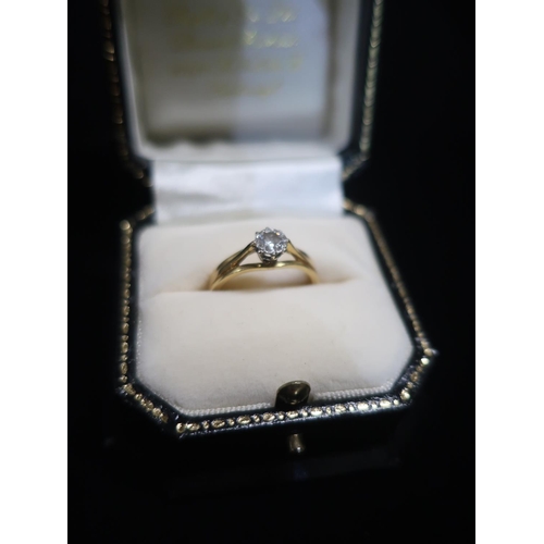 12 - Hallmarked 18ct gold diamond solitaire ring stamped Birmingham,  Size N gross 4g