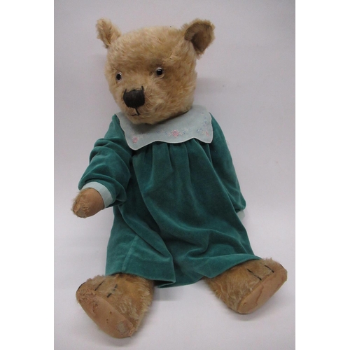 192 - Collection of c. 1930/50's teddy bears: c. 1930's Chiltern teddy bear, in blonde mohair, all origina... 