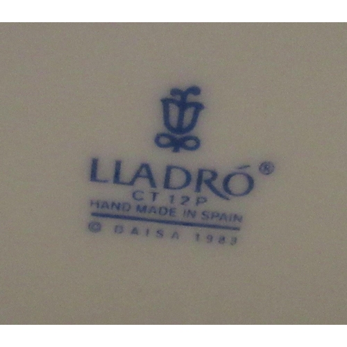 298 - Large Lladro Fishing with Gramps in Paloma boat model on shaped plinth L40cm H23cm