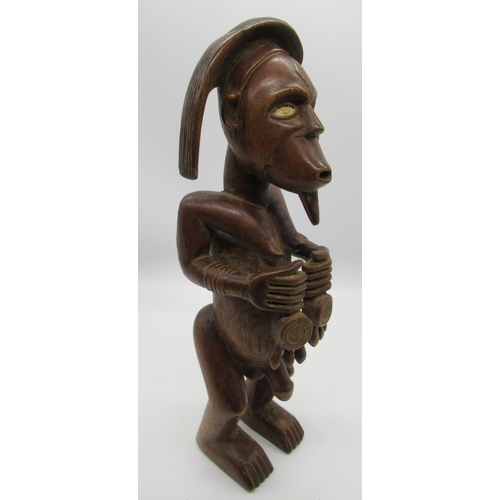 778 - C19th/20th carved wood African figure H34cm