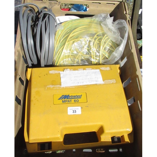 33 - Metrotest mpat 60 pat tester with cable