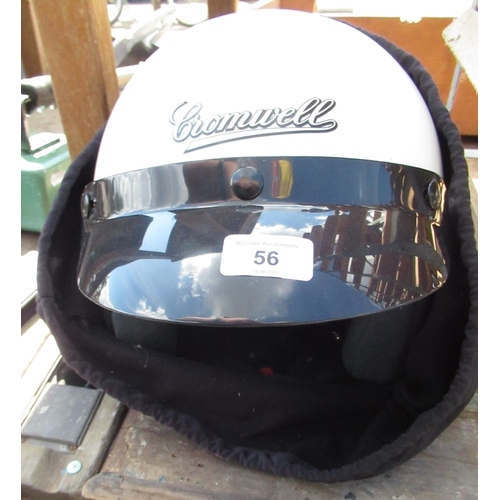 56 - Cromwell open faced motorbike helmet with peak