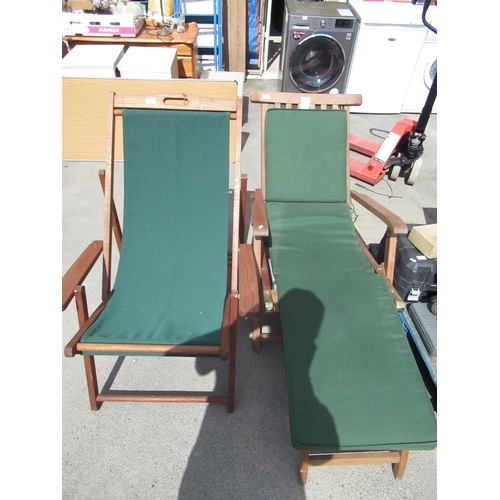 90 - quality deck chair with arms and a garden recliner