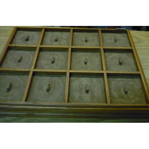 830 - Pair of 12 sectional tsuba display wall mounts L45 1/2cm x W35cm