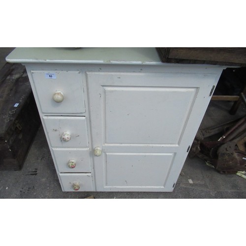 60 - Four drawer cupboard with side door