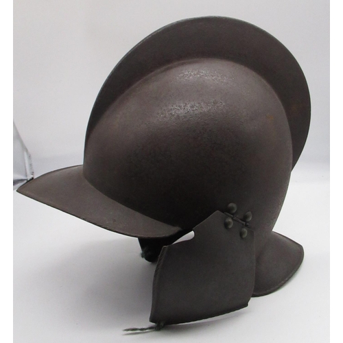 790 - German style Burgonet helmet with folding cheek pieces