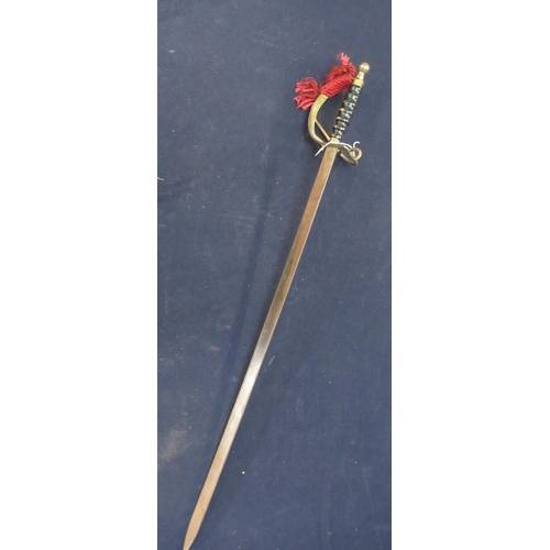 801 - Modern Indian decorative wall hanging sword with half basket hilt