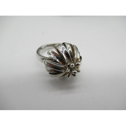 23 - Hallmarked Sterling silver floral ring stamped 925 Size M, hallmarked sterling silver teaspoon, Ster... 