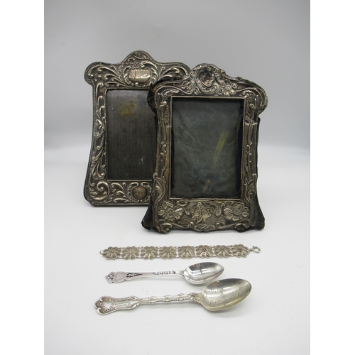 40 - WITHDRAWN - Hallmarked Sterling silver covered photo frame H22cm and another similar smaller frame, ... 