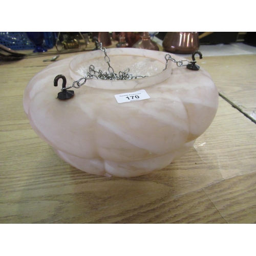 62 - Pink marbled glass hanging lampshade