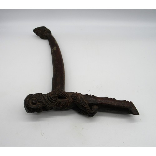 776 - Circa C18th carved wooden Maori type figure