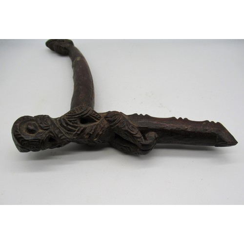 776 - Circa C18th carved wooden Maori type figure