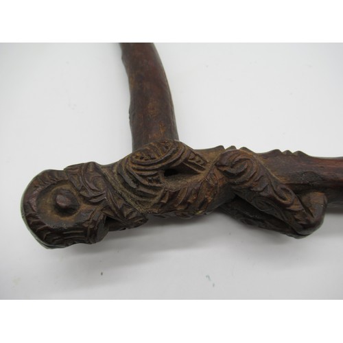 776 - Circa C18th carved wooden Maori type figure