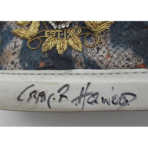 69 - Craig Revel Horwood Collection - pair of Donald J Pliner faux snakeskin high top trainers with diama... 