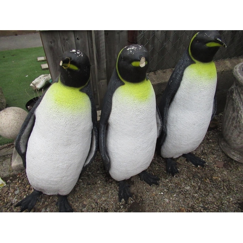 71 - Craig Revel Horwood Collection - three composite models of penguins H100cm