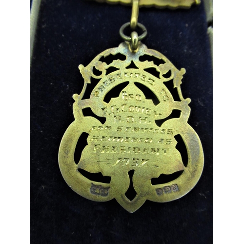 5 - Royal Order Of Antediluvian Buffaloes hallmarked Sterling silver President medal, awarded to Bro F.G... 