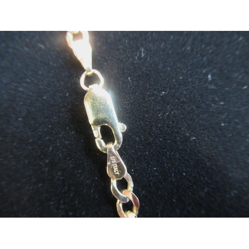 28 - 9ct gold flat curb chain necklace with lobster claw clasp stamped 375 Italy, L51cm 6.2g