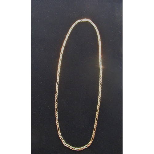 29 - 9ct gold figaro chain necklace with lobster claw clasp stamped 375 Italy, L47cm 6.6g