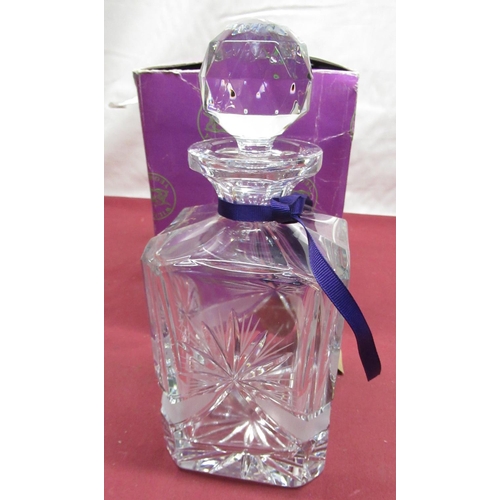 232 - Claire Sweeney Collection - William Yeoward whisky decanter, square body with draped star decoration... 