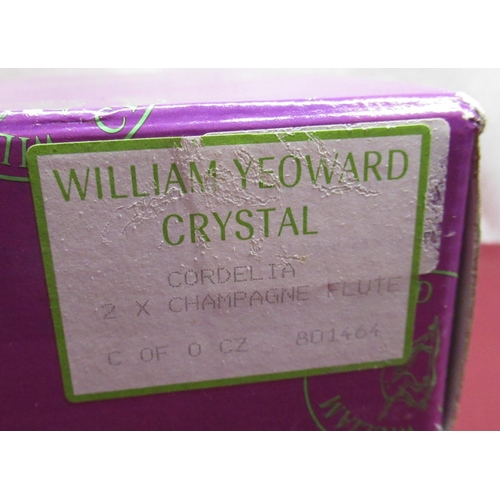 235 - Claire Sweeney Collection - William Yeoward set of six Cordelia champagne flutes, bodies decorated w... 