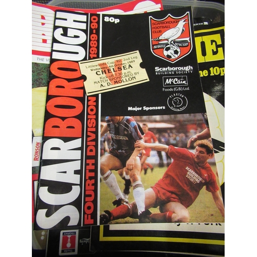 137 - Collection of various football programmes including Scarborough, York City, Chelsea, from Littlewood... 