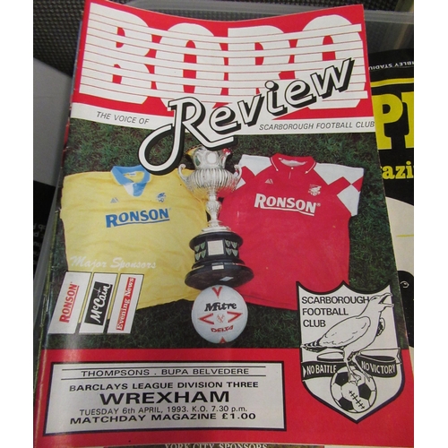 137 - Collection of various football programmes including Scarborough, York City, Chelsea, from Littlewood... 