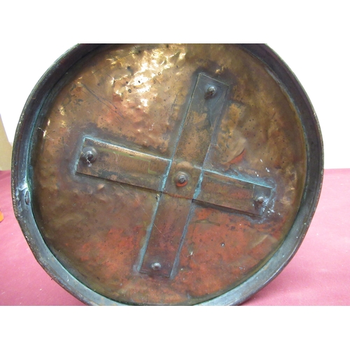 161 - Copper two gallon cream type churn with brass swing handle, H29cm