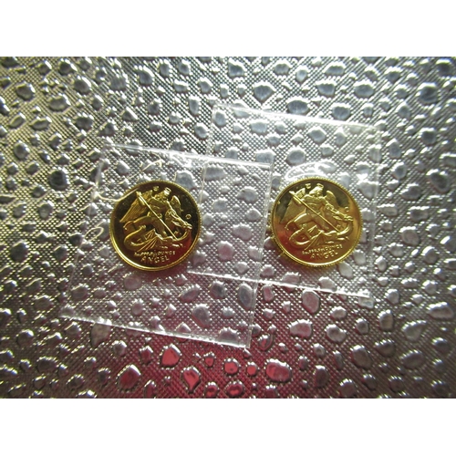 14 - Two one twentieth ounce Isle of Man Angel gold coins dated 1995 (2)