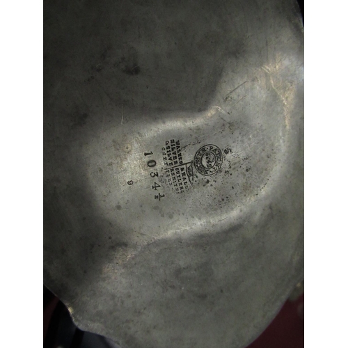 194 - Georgian style Walker and Hall pewter coffee pot and a matching tea pot, small crystal rectangular p... 