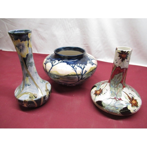316 - Colbridge glazed stoneware trial bowl decorated with Twilight woodland and mountain scenery, impress... 