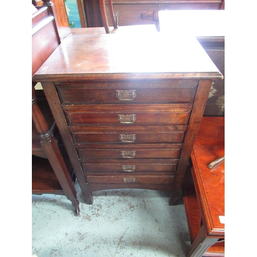 418 - Early to mid 20th C music style chest of six drawers 53x38x80cm