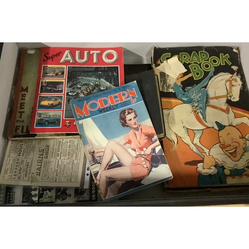 419 - Quantity of ephemera including three albums of WWII newspaper cuttings, various theatre programmes i... 