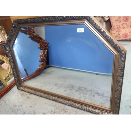 420 - Contemporary bevel edged over mantel mirror in swept gilt frame 97cm x 66.5cm