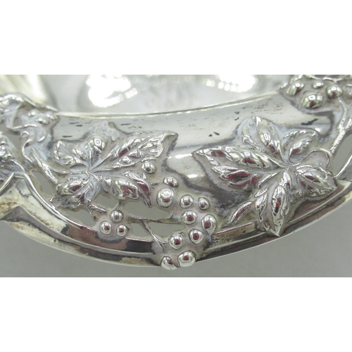 2086 - Tiffany & Co. Sterling silver circular dish, border cast with vines and leaves, engraved with initia... 