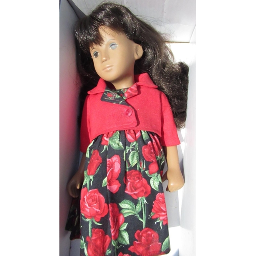 526 - Rav Wilding Collection - C 1960's/70's Sasha doll with brunette hair and rose pattern dress