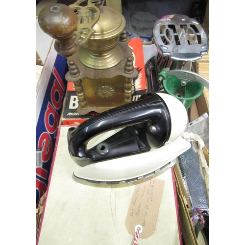 82 - 1930's vintage paraffin iron model DN250, 1930's chrome plated toaster Bel cream maker and other vin... 