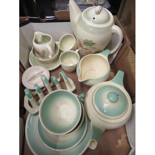 92 - 1930's Susie Cooper eight piece breakfast service signed A Susie Cooper Production, Crown Works, Bur... 