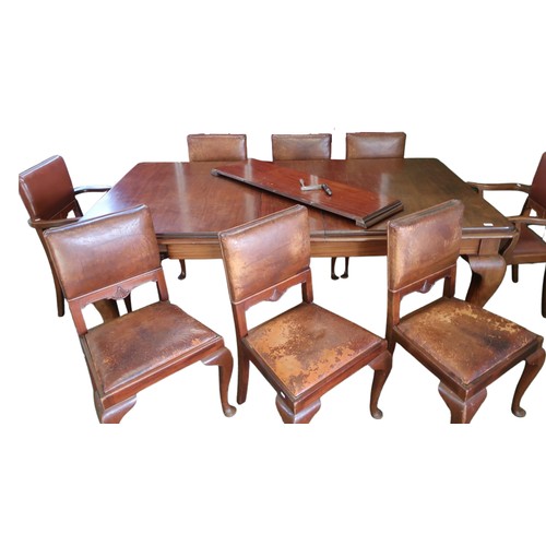 2304 - Victorian mahogany rectangular extending dining table, with moulded top, on cabriole legs with pad, ... 