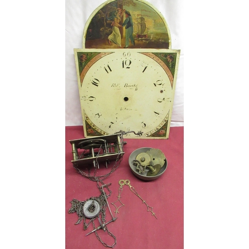 568 - Robert Bartliff (Yorkers Gate) Malton late C18th early C19th 30 hour long case clock movement with p... 
