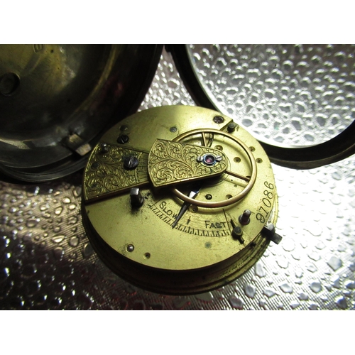 221 - Victorian silver hallmarked cased pocket watch, white Roman dial with subsidiary seconds, fusee move... 