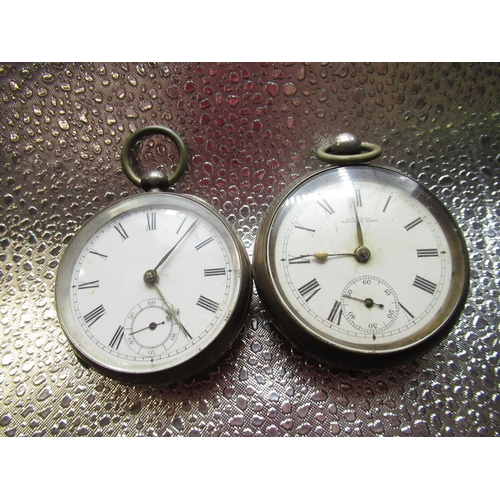 222 - Waltham Victorian hallmarked silver cased keywind open faced pocket watch, white enamel Roman dial w... 