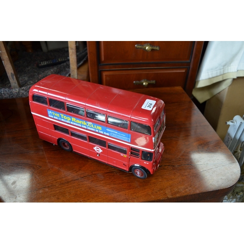 214 - Tin double decker model bus