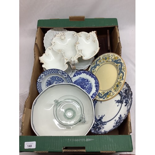 148 - Various ceramics and glassware including Coalport desert plates etc