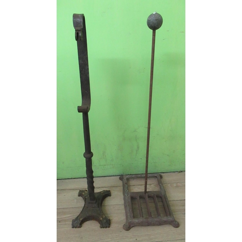 163 - Wrought metal stand and a boot scraper (2)