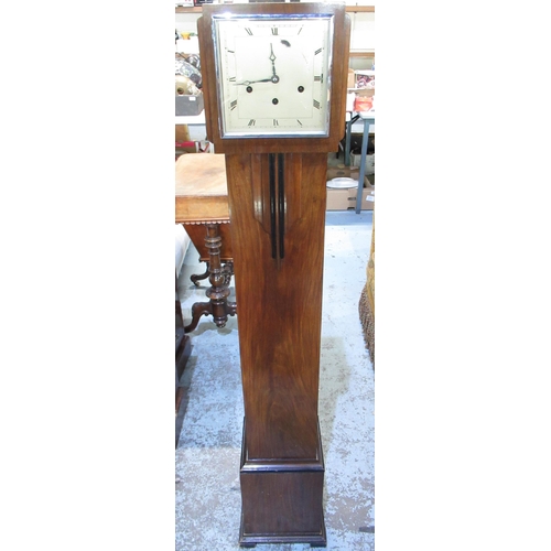 263 - 1920's /30's walnut cased grandmothers clock with square face