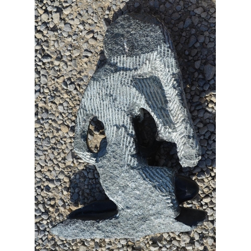 230 - Eastern carved softwood figures of garden Goddess H50cm and another two black figurines (4)